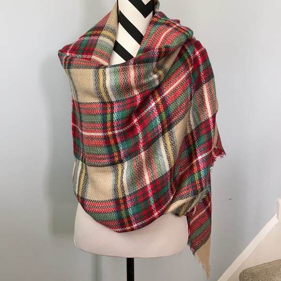 Tartan Plaid Blanket Scarf - Picture 3 of 4